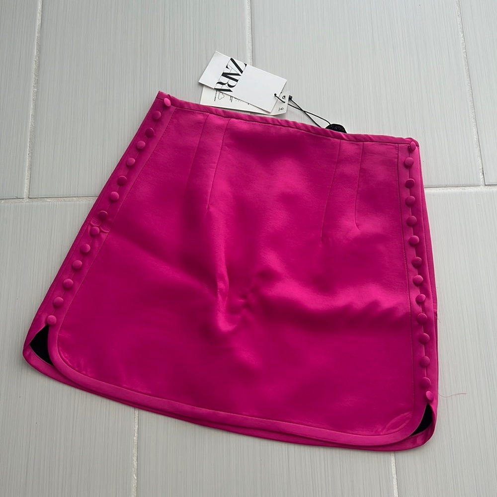 Satin mini skirt